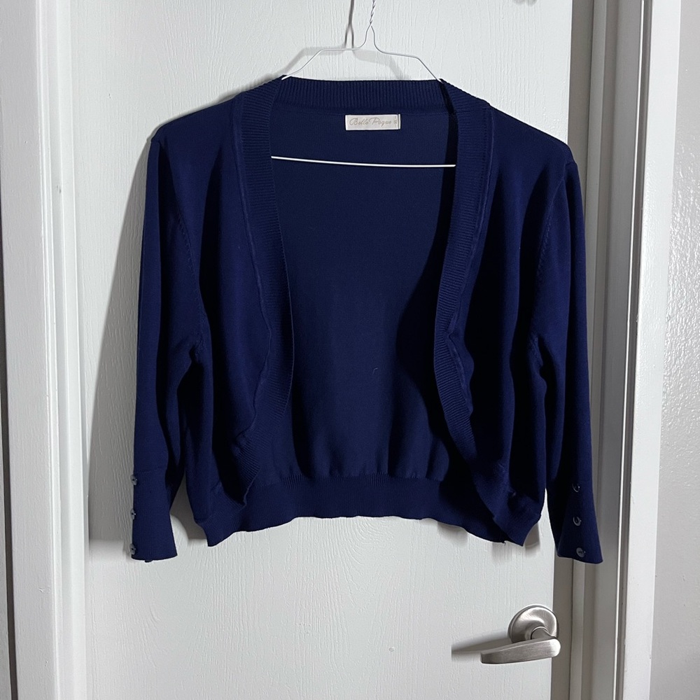 Women's Navy Blue Bolero Sweater